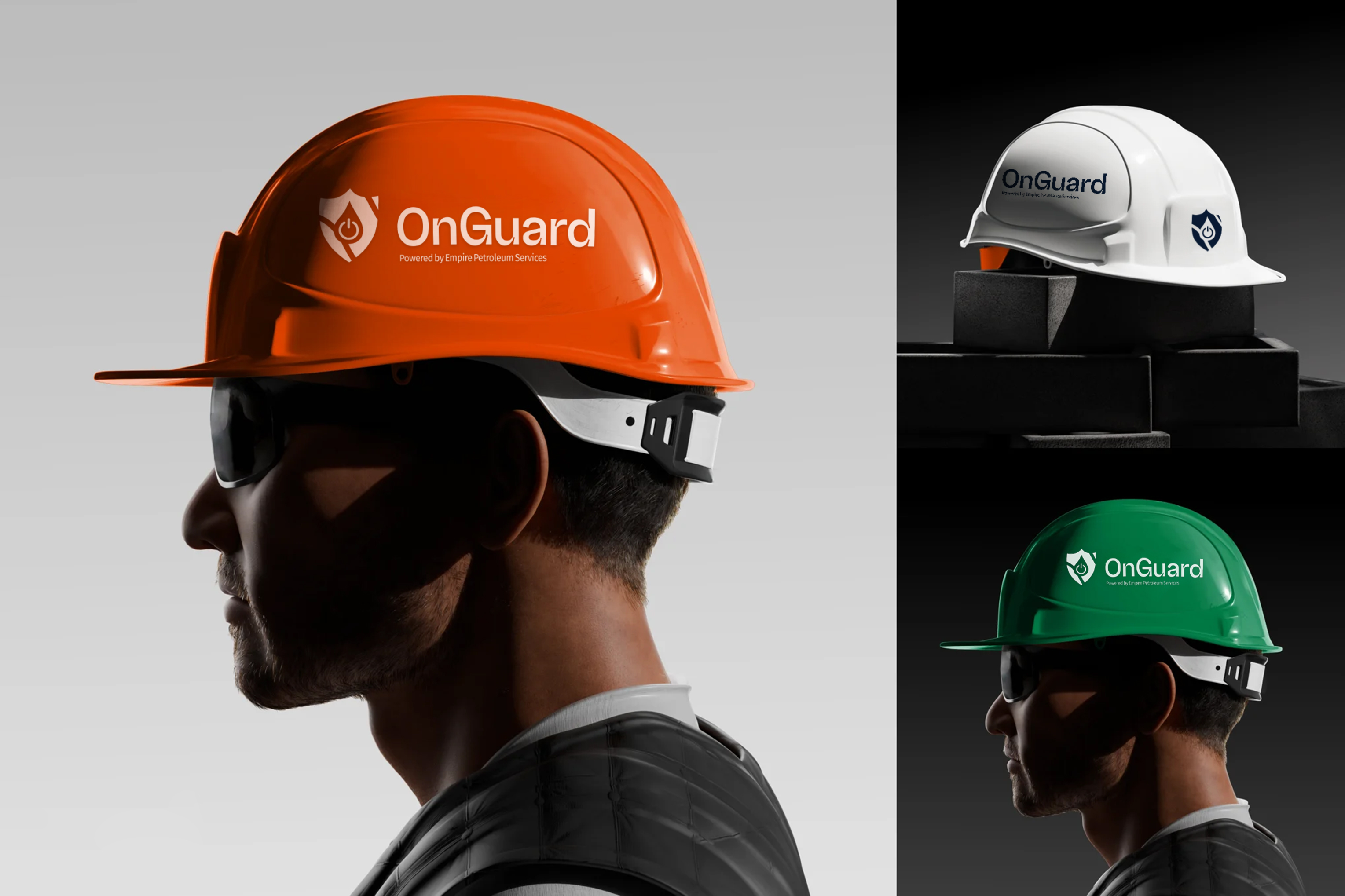 OnGuard hard hats brand mockup